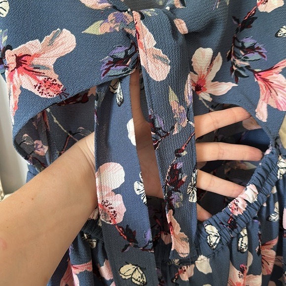 ONLY | Navy Floral Shorts Jumpsuit - Picture 5 of 14